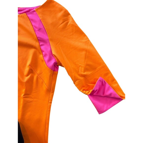 Gretchen Scott Womens Size XS Orange Pink‎ Color Block Jersey Tee Top NEW - Picture 7 of 10